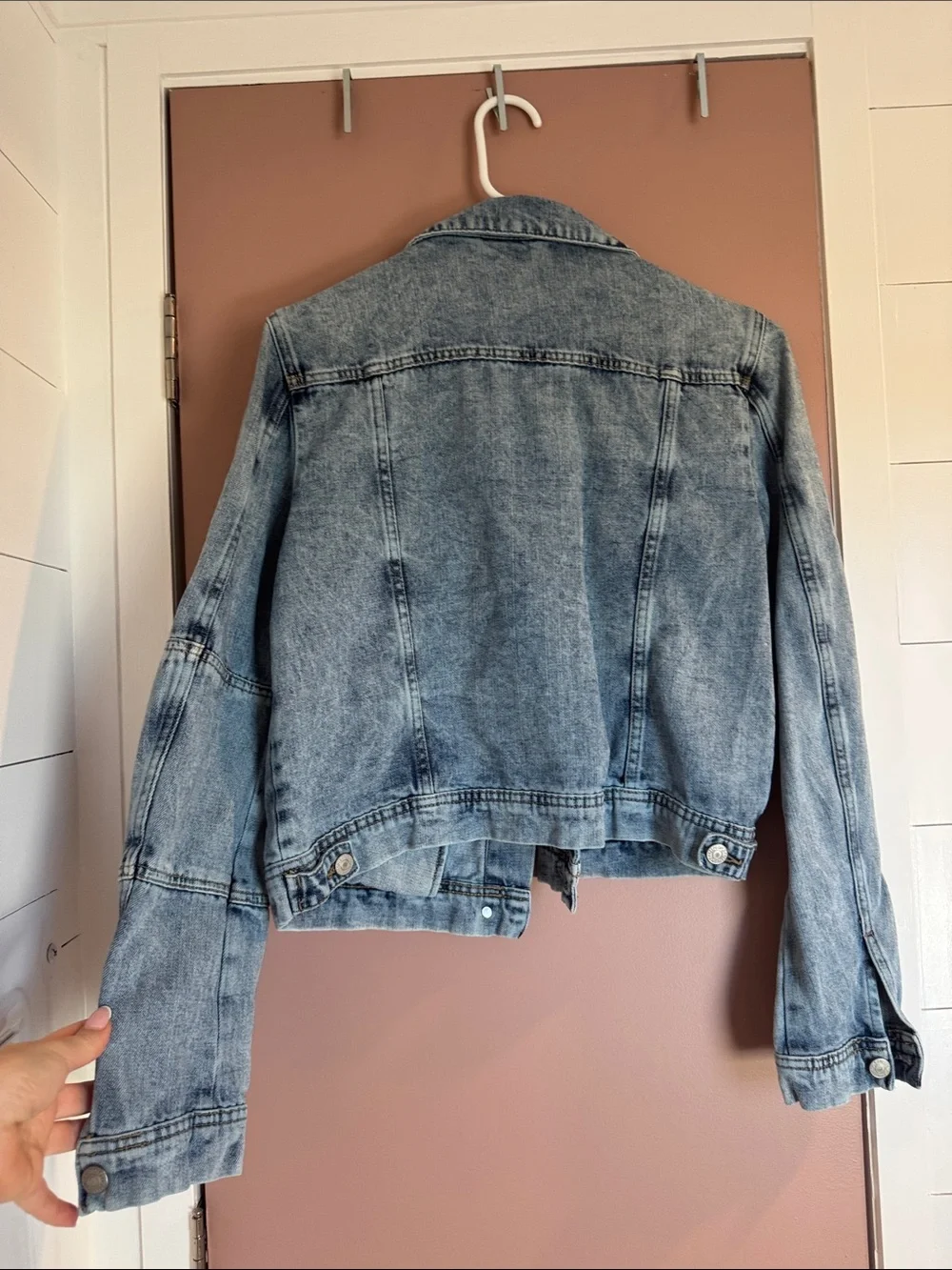 Free People Light Wash Blue Denim Jacket - Picture 6 of 11